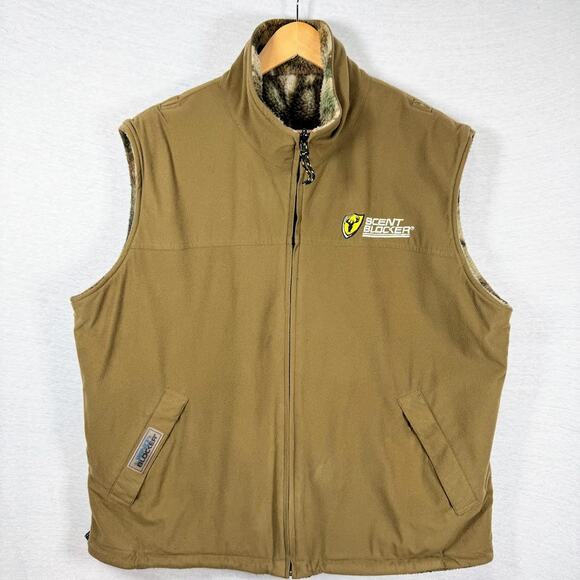 Scent-Blocker Wind Blocker System Layer 2 Reversible Camo Fleece Vest Men LG - Picture 4 of 13